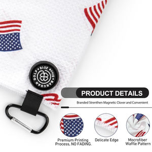 Serviette de golf magnétique personnalisée avec logo imprimé, serviettes de golf en microfibre gaufrée, serviette de golf magnétique - Product Image 4