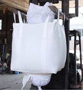 Sacs à vêtements en vrac très résistants, sacs de 1 tonne pour le stockage des céréales, sac en polypropylène blanc, conteneur en FIBC avec bec verseur - Product Image 4