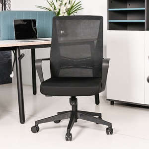 Chaise de bureau ergonomique à dossier moyen en maille à prix abordable pour personnel et visiteurs, idéale pour les salles de conférence - Product Image 6