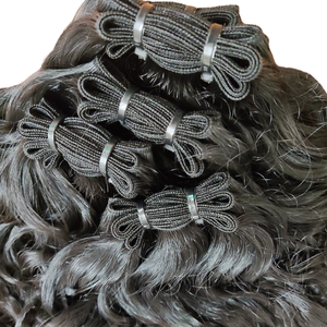 Extensiones de cabello indio virgen de calidad 100%, tejido rizado ondulado Natural, cabello humano virgen crudo, cabello Remy, precio de fábrica al por mayor - Product Image 2