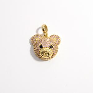 Colgante de Cabeza de Oso de Peluche con Diamantes de Colores para Mujer, Estilo Instagram, Accesorios de Joyería DIY - Product Image 3