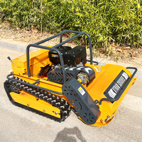 Tondeuse à gazon autotractée industrielle de 1200 mm, télécommandée, à essence, moteur 4 temps, débroussailleuse avec bac à herbe de 100 L