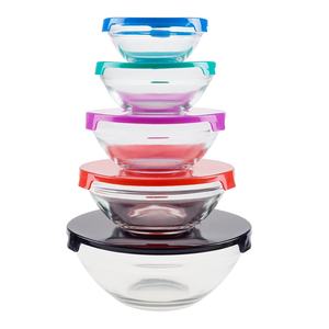 מעורב גדלים זכוכית מזון אחסון מכולות עם הצמד מכסים קינון זכוכית קערת סט עם מכסים - Product Image 4