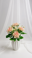 Beau bouquet de fleurs artificielles de mini roses colorées d'automne à volants à 10 têtes pour la décoration de maison et de mariage pour Noël et Halloween