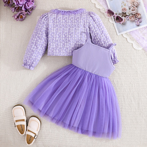 ชุดลำลองสองชิ้นสำหรับเด็กผู้หญิง ดีไซน์สวยหรู พร้อมโบว์น่ารัก เสื้อแขนยาว ผ้าขนสัตว์เนื้อนุ่ม ระบายอากาศได้ดี มีหลายสีให้เลือก - Product Image 2