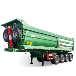 H Star nouvel an bas prix 4 essieux 42 CBM acier à haute résistance T700 Super Interlink Transport pierre sable hydraulique remorque en forme de U - Product Image 1