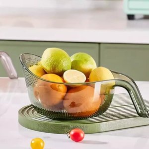 BOVOM filtro da cucina 3 pezzi con manico <span class=keywords><strong>grande</strong></span> scolapasta Set per drenare frutta e verdura riso lavabile in plastica PP rosa - Product Image 6