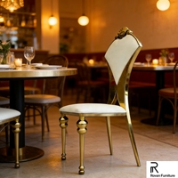 Chaise de banquet moderne avec pieds en métal et siège rembourré, idéale pour les événements, les mariages, les réceptions et les conférences