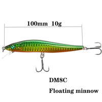 LUTAC Ultra Sığ Su Üzerinde Yüzen Minnow Sert Yem 100mm 10g Özelleştirilebilir Malzeme, Kıyı ve Sığ Su Yırtıcı Balıkçılığı için