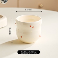 Tasses en céramique sans poignée à motif de fruits de dessin animé pour femmes et hommes, tasses à café et à dessert pour la maison et le bureau, tasses assorties pour couples, vente en gros