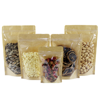 Pochette en papier kraft transparente de différentes tailles avec fenêtre, imprimée en héliogravure, biodégradable, pour l'emballage de gelée, d'aliments pour animaux et de chewing-gum