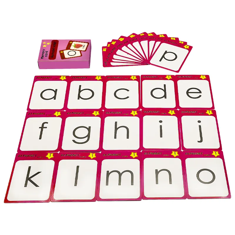 Tarjetas de aprendizaje de 26 letras en inglés, alfabeto Flash, juguetes para niños, 52 Uds.