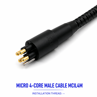 Kabel Konektor Listrik Kedap Air HYSF SUBSEA MCIL4M Micro 4-Pin Male Inline Underwater FPC PCB untuk Penggunaan ROV AUV Kelautan 550V