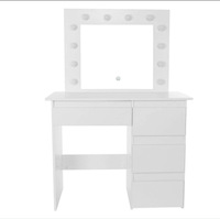 Meuble de coiffeuse blanc avec miroir, ensemble de chambre à coucher en bois moderne, meuble de rangement pour la maison