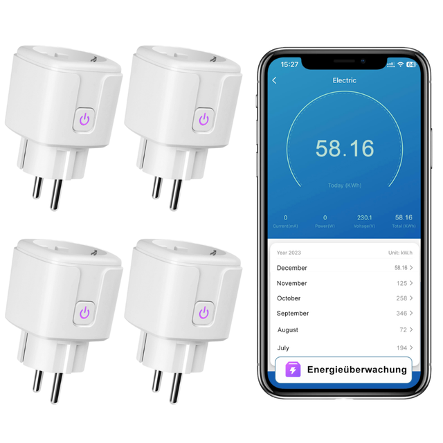 Touchmi Smart Power Plug EU Smart Home Socket Outlet Alexa Google Home Tuya App Compatibility Plastic Glass Zigbee Works Wifi