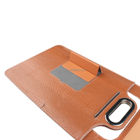 Sac d'ordinateur portable en cuir 6-en-1 avec charge sans fil rapide 15W pour téléphone, écouteurs, iWatch, housse pour ordinateur portable, support et tapis de souris