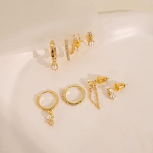<span class=keywords><strong>Boucles</strong></span> <span class=keywords><strong>d</strong></span>'oreilles créoles en laiton plaqué or 14 carats avec perles et zircons, design géométrique, ensemble de <span class=keywords><strong>boucles</strong></span> <span class=keywords><strong>d</strong></span>'oreilles tendance pour <span class=keywords><strong>femme</strong></span> - Grande Vente - Product Image 3