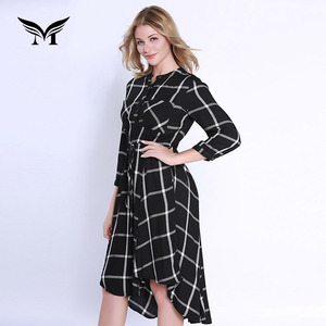 Nuovo stile in cotone 100% <span class=keywords><strong>moda</strong></span> <span class=keywords><strong>moda</strong></span> Design modello abito a quadri Casual morbido - Product Image 3