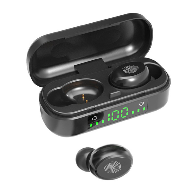V8 LED Digital Display Earphone Hi-Fi Stereo Sound Waterproof TWS Gaming Earbuds Microphone Sports DJ Compatible Mobile Phones