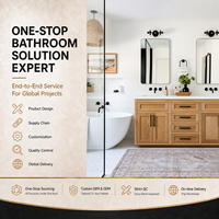 Ensemble de salle de bain moderne de luxe personnalisé, résistant à l'humidité, avec toilettes intelligentes et baignoire autoportante, pour projets hôteliers de prestige