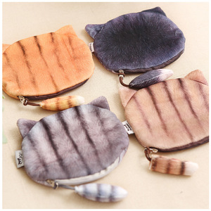 3D in mèo ví mini túi tiền mặt chất lượng cao tai nghe dễ thương ví tiền xu - Product Image 2