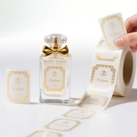 Autocollant d'étiquette d'emballage en feuille d'or de luxe pour huile essentielle de logo de marque imperméable personnalisé pour parfum soins de la peau