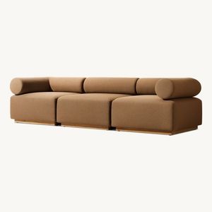 Muebles de Jardín de Diseño de Lujo, Sofá Modular Seccional de Teca sin Brazos, Tapizado de Alta Calidad - Product Image 3