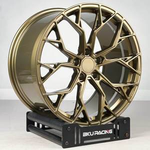 Rines Bku Forjados 5x120.65 para Chevrolet <span class=keywords><strong>Corvette</strong></span> C8 C7 C6 C5 <span class=keywords><strong>ZR1</strong></span> Z06 19 20 21 22 Pulgadas, Rines de Aleación Cóncavos en Negro Brillante - Product Image 2