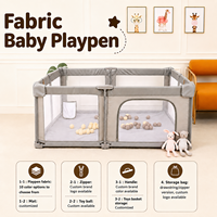 Parc de jeu pour bébé en tissu peu encombrant, montage rapide, murs en maille, barrière de sécurité pour nourrissons, grand centre d'activités pour tout-petits, aire de jeux