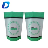 Kantong Plastik BOPP Berdiri dengan Segel Zip Lock, Laminasi Foil, Cetak Logo Kustom untuk Kemasan Makanan Bubuk Moringa