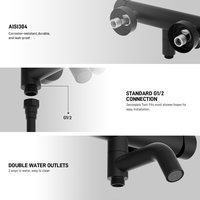 TOPWAY Nouveau produit, design contemporain, robinet de douche en acier inoxydable noir mat, ensemble de robinetterie pour salle de bain