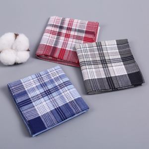 Mouchoir en coton pur à carreaux pour hommes, doux, absorbant la transpiration, carré, le meilleur cadeau - Product Image 4