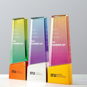 Trofeo de Cristal de Aleación de Aluminio con Gradiente de Color Grabado, Ecológico, de Alta Gama, Personalizable y Creativo, para Ganadores de Concursos - Product Image 2