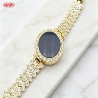 Bijoux de mode Hengdian, montre plaquée or 18 carats avec zircon, bijoux étincelants, cadeau pour femmes et filles pour les occasions spéciales