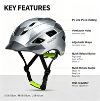 Casque de vélo unisexe monobloc en PC, résistant aux chocs, respirant, léger, pour la ville et le quotidien, MOON