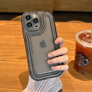 Custodia per telefono cellulare unica trasparente in TPU bianco e nero trasparente per <span class=keywords><strong>iPhone</strong></span> 15 Pro Max 14 13 12 11 XS XR <span class=keywords><strong>X</strong></span> 8 7 - Product Image 3