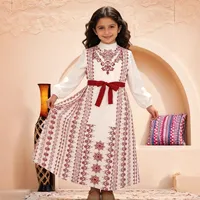 Robe longue à manches longues imprimée pour filles, style arabe turc, Dubaï, Moyen-Orient, robe pour enfants