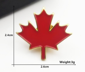 <span class=keywords><strong>Broche</strong></span> en alliage plaqué drapeau canadien en forme de goutte d'eau avec emblème feuille d'érable rouge, thèmes pyramide et amour, accessoires vestimentaires - Product Image 2