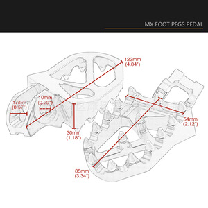 Pedales Antideslizantes CNC con Púas para Motocicleta, Color Naranja y Azul, para Modificación de KTM SX125 250 SXF XCF - Product Image 2