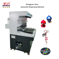 Máquina automática de goteo de logotipo de parche de silicona de PVC 3D, máquina de fabricación de accesorios para zapatos con etiqueta de PVC de goma