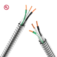 Cable JZD UL Estándar 12/2 Awg, Cable Eléctrico Blindado de Aluminio, Cable MC para Construcción con Revestimiento Metálico Sólido