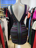 GX2312 Robe courte de soirée sexy pour femmes, vêtements de boutique de qualité supérieure, sans manches, couleur unique, patchwork, robe de fête