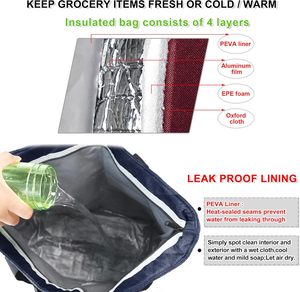 Bolsa Térmica de Cuero <span class=keywords><strong>BeeGreen</strong></span>, Aislada, Suave, con Cierre, Asa Superior, Tamaño Grande, para Playa, Viajes, Compras, Entrega - Morado - Product Image 3