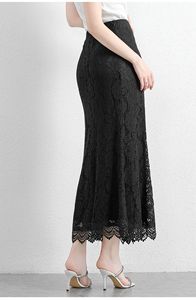 2026 Western Latest Midi Lace <strong>Skirt</strong> for Women High Quality Elegant Slim <strong>Plain</strong> <strong>Black</strong> High Waist Mermaid Long <strong>Skirts</strong> - Product Image 5