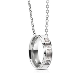 Collana con Ciondolo KING QUEEN alla Moda 2023 per Uomo e Donna, Catena in Acciaio Inossidabile, Gioielli per Coppie - Product Image 3