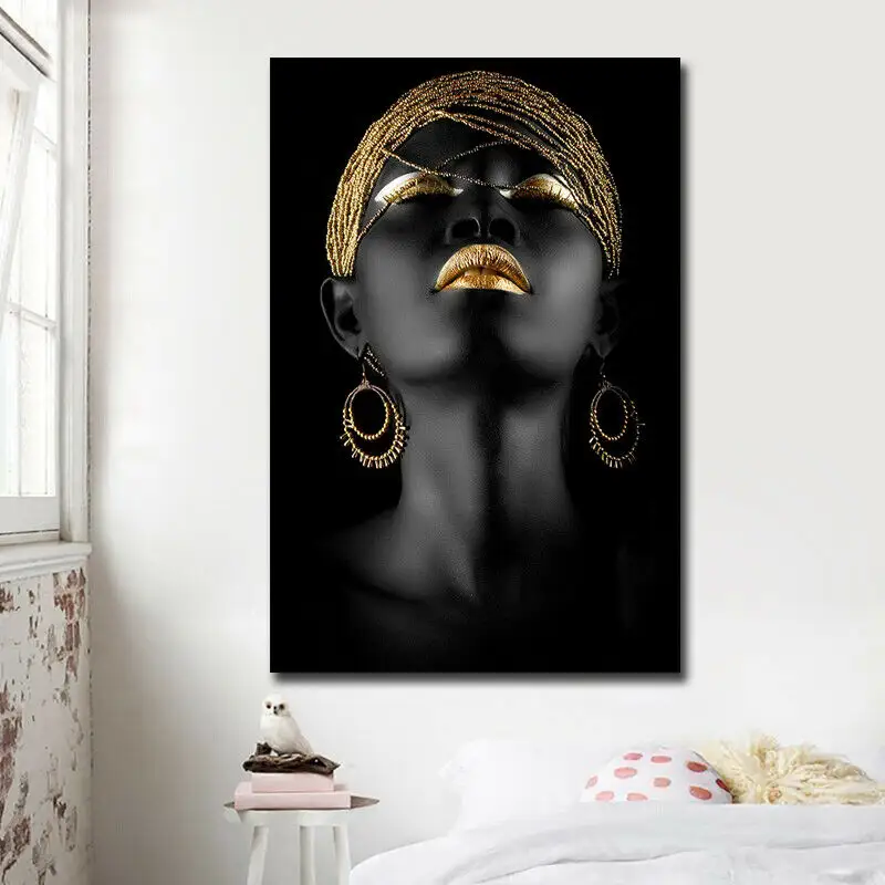 뜨거운 현대 추상 HD 아프리카 여성 홈 장식 그림 장식 unframed 아프리카 여자 벽 아트 캔버스 인쇄