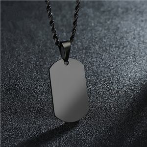 Collar con Colgante de Cadena Trenzada de Acero Inoxidable con Disco Grabado Personalizado con Imagen y Letras, Ideal para Regalo, Apto para Parejas - Product Image 3