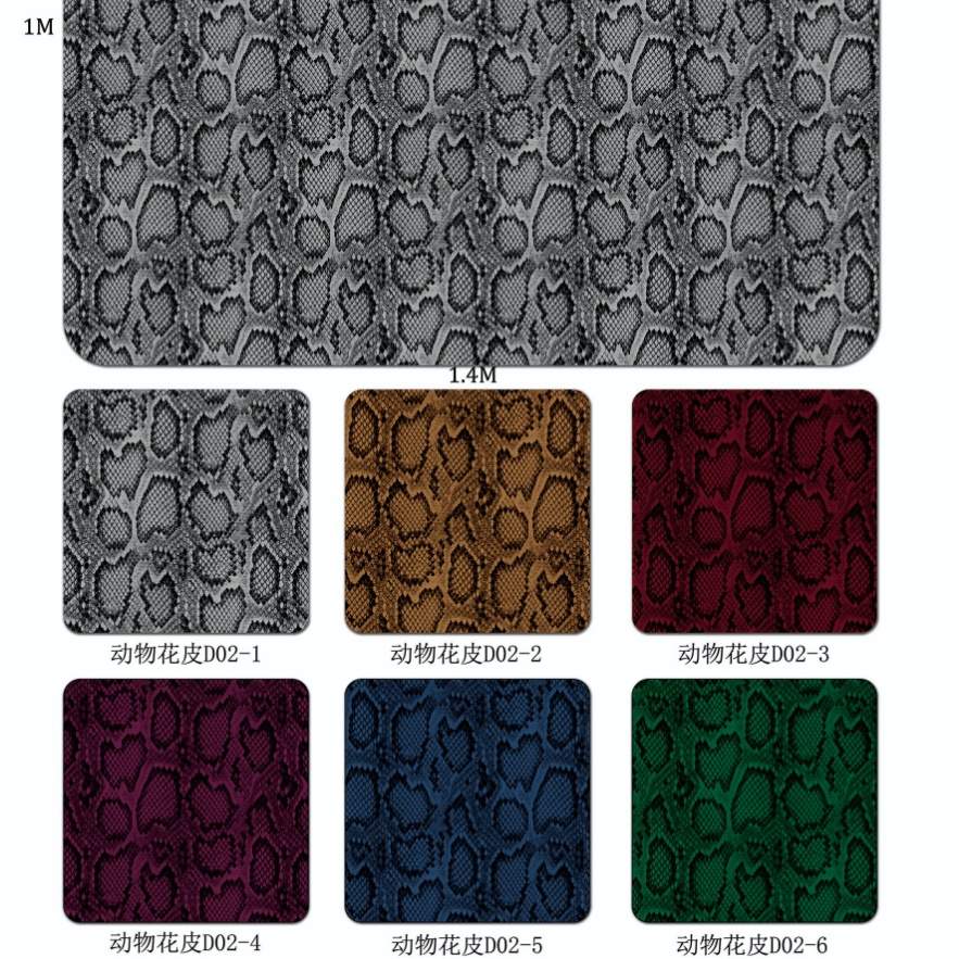 High Quality Snake Skin Pattern 1.4mm PVC Artificial Leather Polyvinyl Chloride Synthetic Faux Leather for Upholstery Decorative