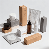 Boîte à double insertion en papier cartonné blanc recyclé, personnalisable et réutilisable, pour l'emballage de cosmétiques et d'huiles essentielles