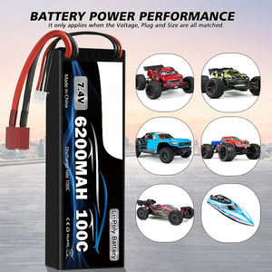 Аккумулятор LiPo 2S 7.4V 6200мАч 100C с разъемом Deans T, жесткий корпус, для радиоуправляемых моделей автомобилей, грузовиков, монстров, танков масштабов 1/10, 1/12, 1/14 (102050) - Product Image 4